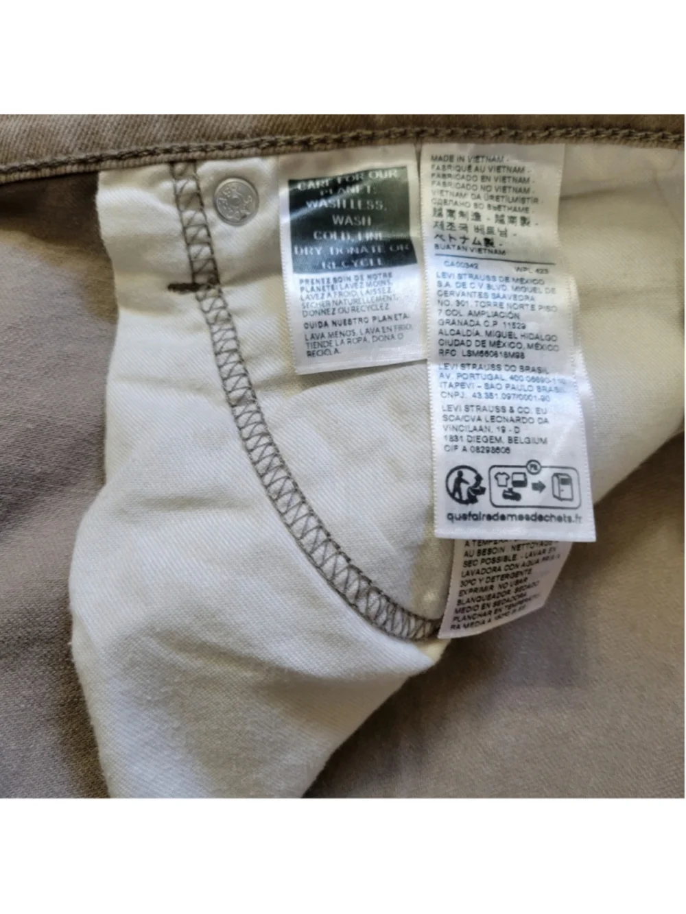 Levi's 559 Tan Straight Jeans Size 42/32 Men's Excellent Condition